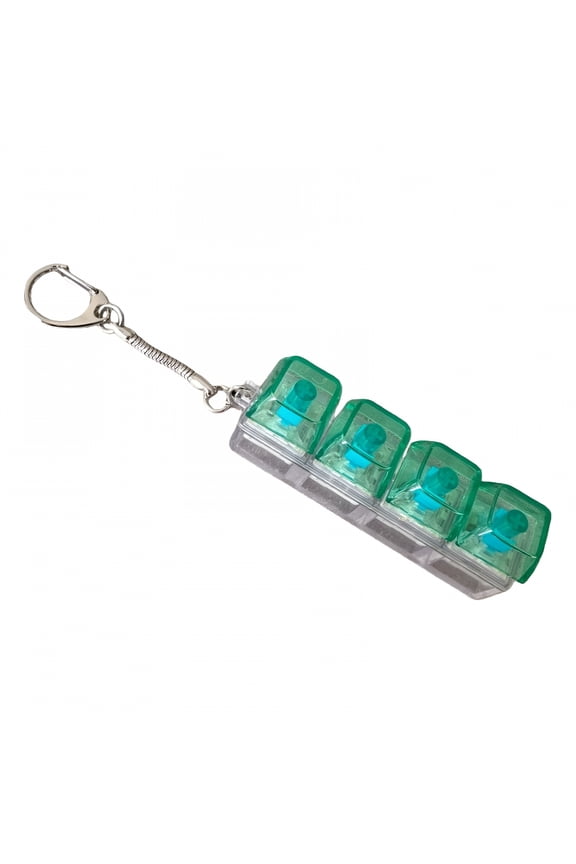 2026 New Keyboard Fidget Toy, Keyboard Clicker, Stress Relief Keychain, Pressure-Reducing Keyboard Pendant with Led Light for Library Office Home for Study, Work, Travel, Desk, 4 Key