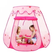 BESTSKY 2026 New Kids Play Tent Pop Up Tent for Girls Princess Castle Large Playhouse Indoor Outdoor Foldable Popup Dream Castle Tent Gift for 5 6 7 8 Girls