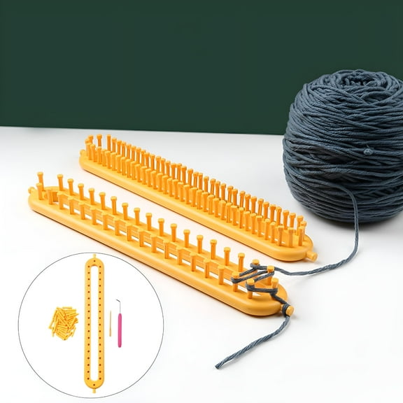 BESTSKY 2026 New Knitting Loom Set Diy Machine Adjustable Peg Crochet Loom Knitter Handmade Craft Weaving Tools for Hat Blanket Sweater Shawl Beginners