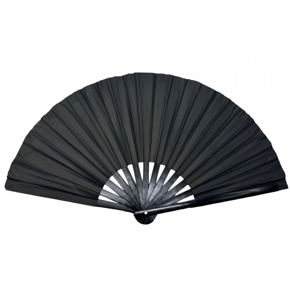 BESTSKY 2026 New Large Holographic Folding Hand Fan,Clap Fans for Line Dancing,Foldable Craft Holding Laser Colors Hand Fan for Party,Dance,Performance,Festival,Cosplay,Gift (Black)
