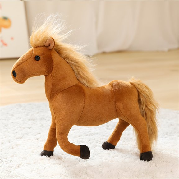 BESTSKY 2026 New Large Horse Plush Stuffed Animal,Big Horse Plush Toy,Brown Stuffed Horse,Ridable Pony Plush Pillow for Kids Girls-Brown 12.6*10.2Inch