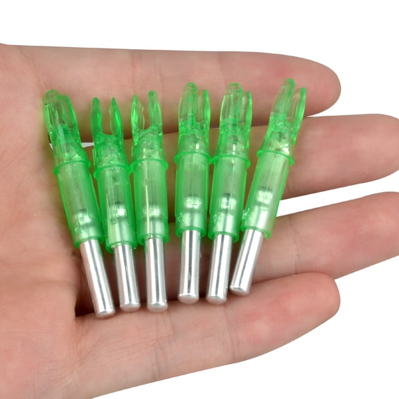 BESTSKY 2026 New Led Lighted Nocks Archery Arrow Shooting Hunting 6.2Mm Nocks Tail Set 18 Pcs for Hunting,Target Practice,Night Shooting Green Nocturnal Lighted Nocks