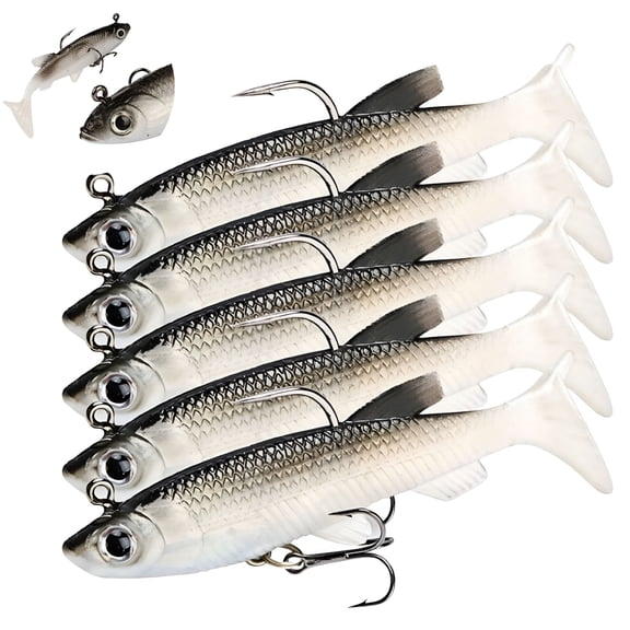BESTSKY 2026 New Lifelike Fishing Lures for Bass,Walleye,Predator Fish Realistic Multi Jointed Fish Popper Swimbaits Spinnerbaits Lure Fishing Tackle Kits Freshwater and Saltwater Crankbaits 7 Pack
