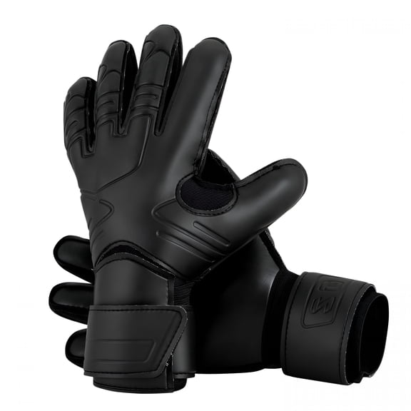 BESTSKY 2026 New Men Kids Adult Professional Goalkeeper Gloves Finger Protection Thicken Latex Soccer Football Goalie Gloves 5 Finger Save Guard (Black Gloves, Size 8)