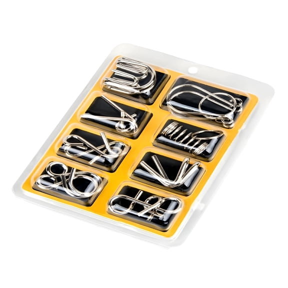 BESTSKY 2026 New Metal Wire Puzzle Iq Mind Brain Teaser Puzzles Game Toys 8Pcs,For Problem-Solving,Brain Exercises,Fun Learning,Stress Relief,Family Games