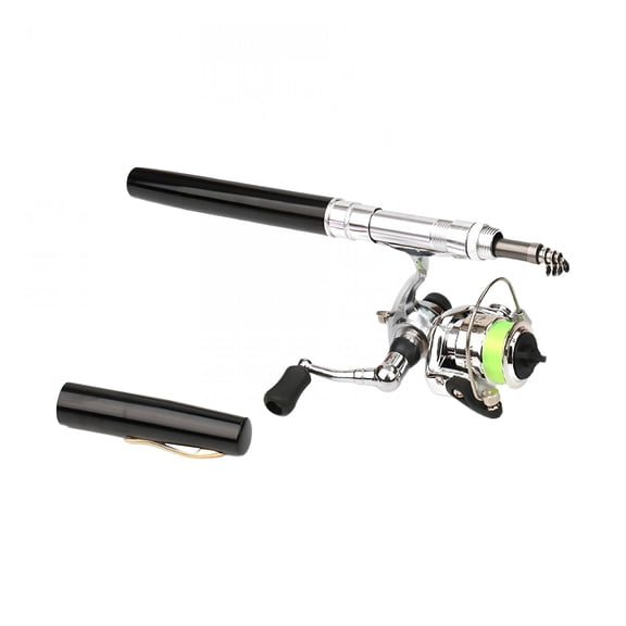 BESTSKY 2026 New Mini Fishing Rod Mini Pen Fishing Pole Compact Telescopic Fishing Rod for Freshwater Saltwater Lake Travel Beginners Children Black