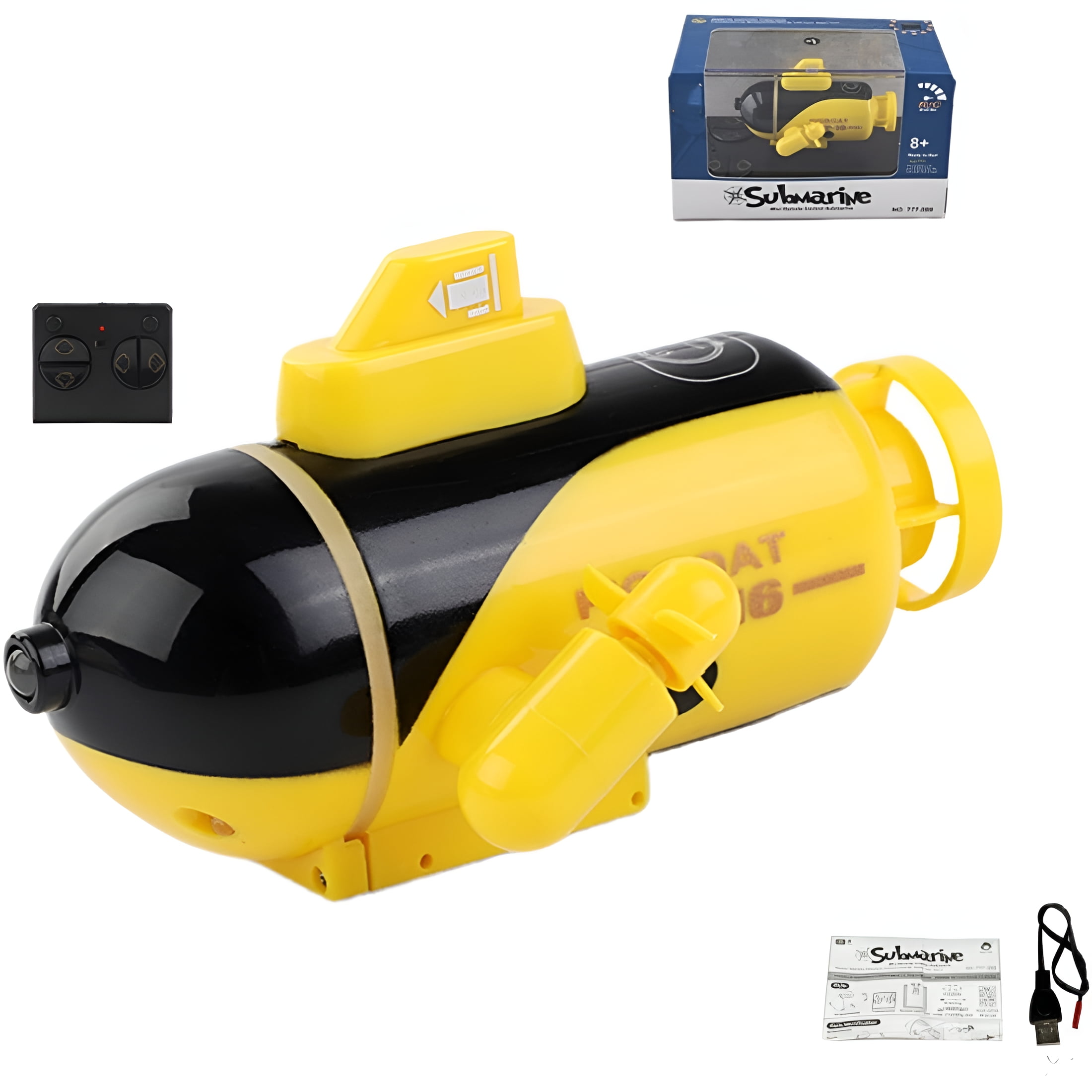 BESTSKY 2026 New Mini Model Nuclear Submarine Rechargeable Rc Boat Toy Remote Control Submarine,Yellow,For Water Play,Outdoor Fun,Remote Control Games,Imaginative Exploration