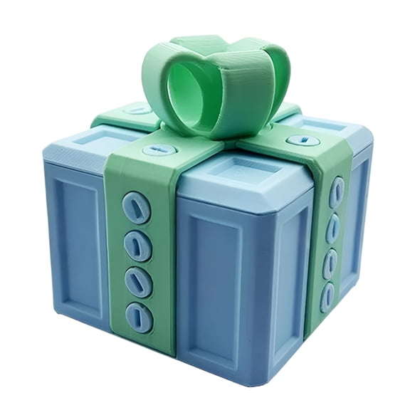 BESTSKY 2026 New Money Box Gift,Birthday Money Box,Funny Christmas Gift Box,Money Puzzle Box for Cash Gift,Prank Gift Box,New Annoying Gift Box 3D Printed Annoying Ornament,Blue