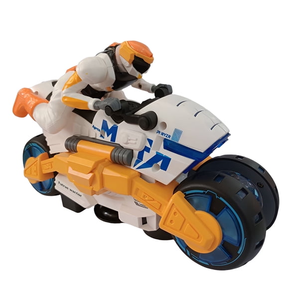 BESTSKY 2026 New Motorcycle Toy,Cool Lighting Pull Back Cars,Stunt Deformation Rotation Toys for 3-9 Year Old Boys,,