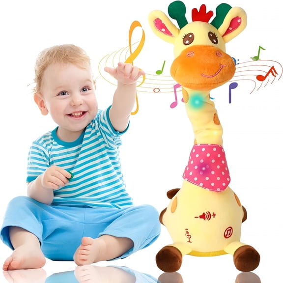 BESTSKY 2026 New Musical Giraffe Toy  Sings,Dances&Repeats What You Say,Dancing Talking Giraffe Plush Toy,With Shining Lights,Adjustable Volume Function,Interactive Voice Imitation(Battery)