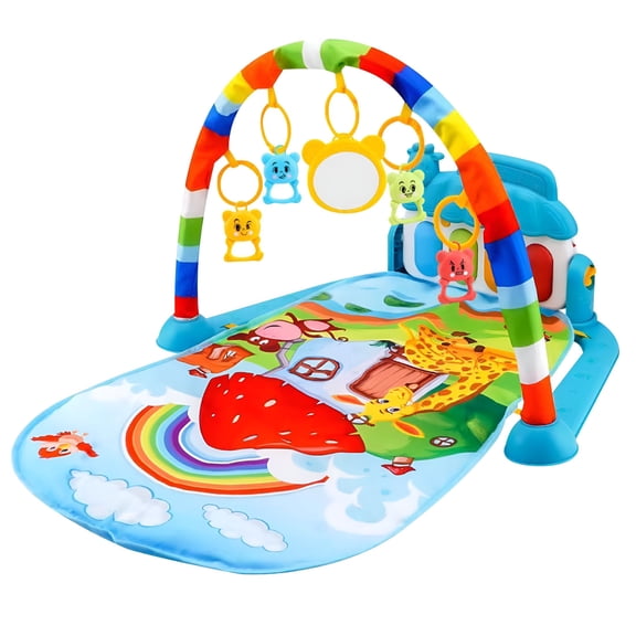 BESTSKY 2026 New Musical Learning Toy, Play Mat for Babies 0-6 Months, Toddler Activities, Play Mat Piano Time Activity Mat with 4 Linkable Toys