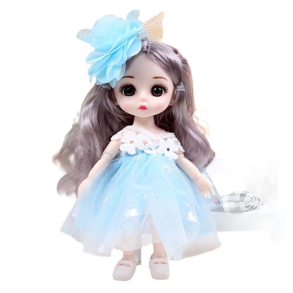 BESTSKY 2026 New Oriental Decorative Doll Set,Traditional Princess Look Antique Dolls,Lovely Smile Expression Oriental Decorative Doll,For Home,Display,Collection,Blue