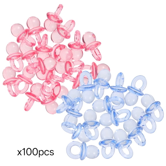 BESTSKY 2026 New Pacifiers Ornament 100 Pcs for Baby Shower Game Centerpieces Boys Mini Girl Decorations Acrylic for Baby Showers, Gender Reveal Parties, Decorations, Centerpieces