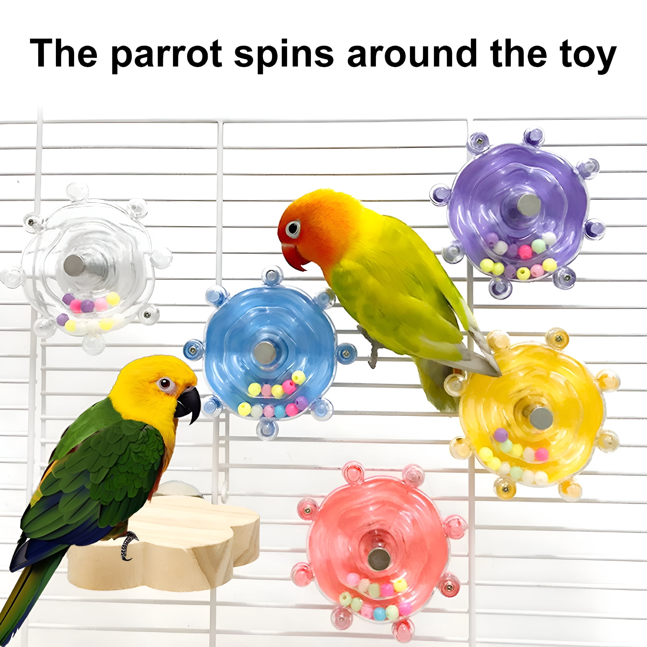 BESTSKY 2026 New Parrot Spinner Toy Interactive Birds Spinning Wheel ...