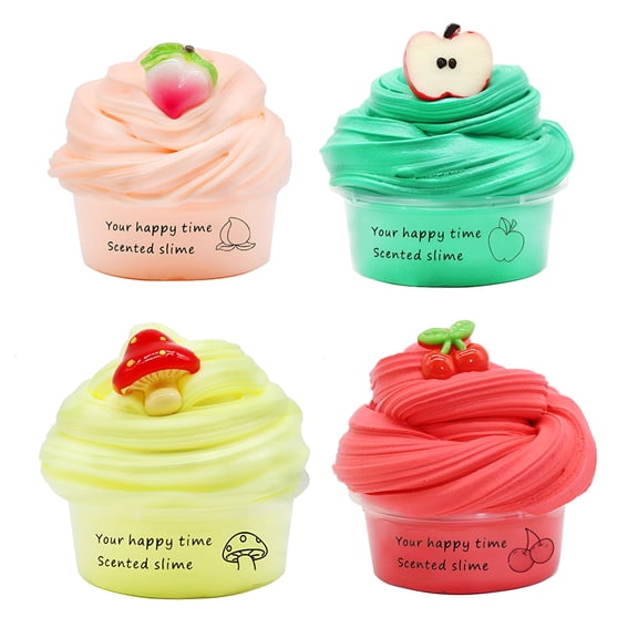 BESTSKY 2026 New Peach Scented Slime-Cupcake Cloud Butter Slime for Kids with Fluffy Crunchy Texture,Non-Sticky Slime Pcs for Girls&Boys Ages 3-5,Creamy Peach Topping Aromatherapy Stress Relief Toy
