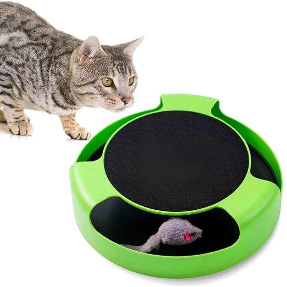 BESTSKY 2026 New Pet Cat Rotating Mouse Board Toy Interactive Catch Training for Indoor,Play,Exercise,Training,Fun,Green