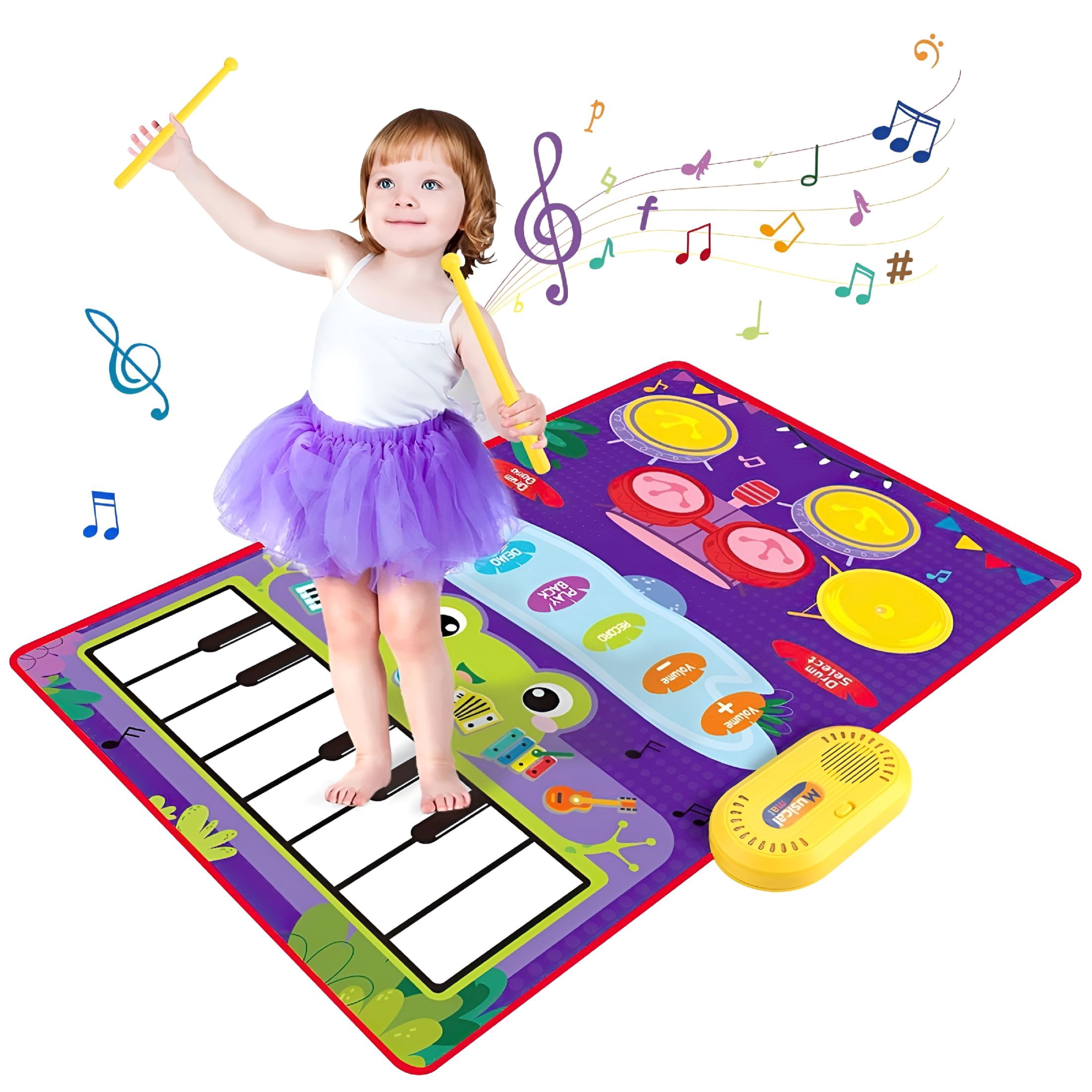 BESTSKY 2026 New Piano Mat for Toddlers,Baby Sensory Educational Dancing Keyboard Carpet Floor Playmat Musical Mats Birthday Toddler Toys for 1 2 3 4 5 Year Old Boy Girl Gifts Baby Mat for Floor