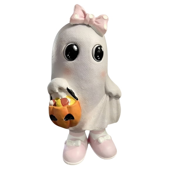 BESTSKY 2026 New Pink Ghost Halloween Decoration-Cute Pastel Spooky Ornament for Home,Party,Girls Room Display for Halloween Party, Bedroom, Mantel, Shelf, Holiday Decoration