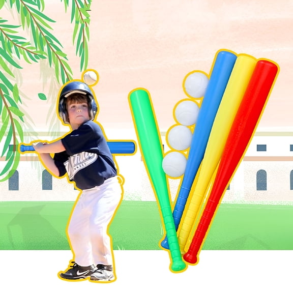BESTSKY 2026 New Plastic Baseball Bat Kit Kids Baseball Bat & Set - Outdoor Sports for Boys for Backyard Play,Training,Outdoor Games,Beginner Practice(16.93X1.77X1.77Inches)