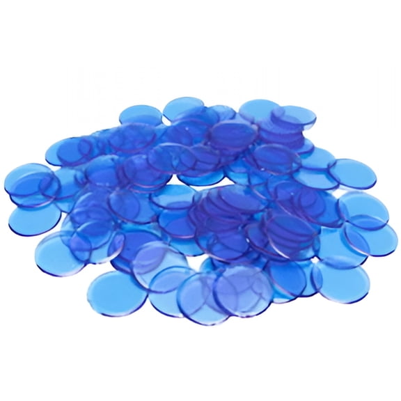 BESTSKY 2026 New Plastic Bingo Chips - Blue - 7/8 Inch Size - 100 Per Pack - Bingo Markers for Party,Game Night,Classroom,Fundraiser,Family Gathering