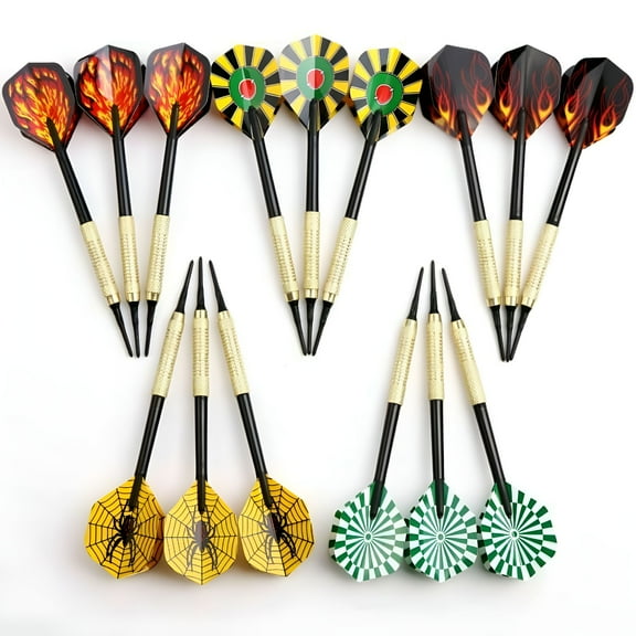 BESTSKY 2026 New Plastic Soft Tips Dart Set (15 Count) for Darts Games,Practice,Competitions,Indoor Entertainment,Family Fun,Skill Development.