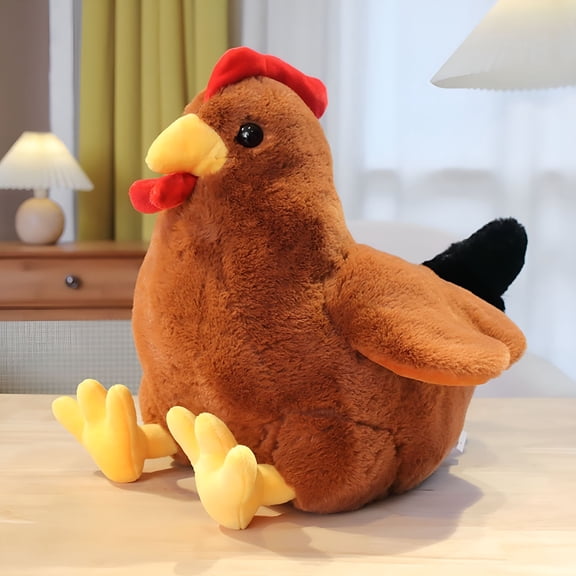 BESTSKY 2026 New Plush Toy Solar Low Power Ball Machine Wireless Rooster Doll Plush Toy Pillow Chicken Doll for Kids,Bedroom,Playroom,Nursery Children'S Birthday Gift