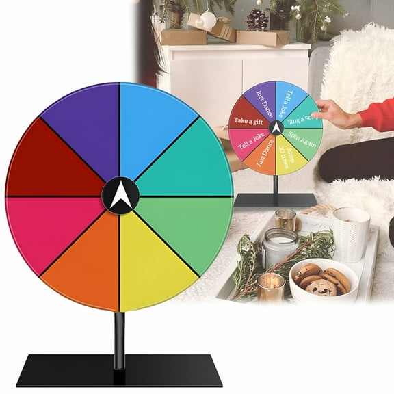 BESTSKY 2026 New Prize Wheel with Stand | Editable Rotating | Table Roulette Wheel | Empty Wheel of Fortune for Carnival Holiday Game Props