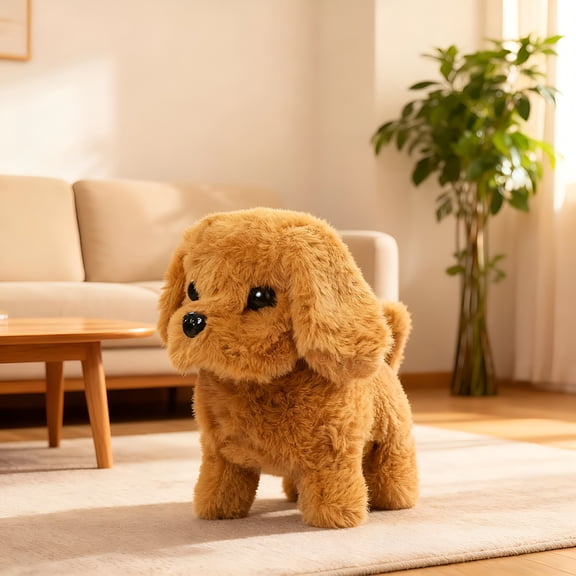 BESTSKY 2026 New Puppy Robot Realistic Dog,2026 New Interactive Walking Plush Puppy Toy Dogs,Walking,Barking&Tail Wagging for Kids&Pet Lovers(Khaki)