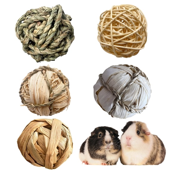 BESTSKY 2026 New Rabbit Chew Toys,Natural Apple Wood Chew Toys,Interactive Rattan and Seaweed Guinea Pig Toys,Stress-Relieving Chew Toys for Healthy Rabbit Teeth