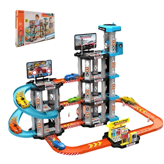 BESTSKY 2026 New Race Tracks for Kids Ages 4-8,Learning Fun Kids Car Track Set,For Playroom,Home,School,Problem-Solving Car Race Track Sets