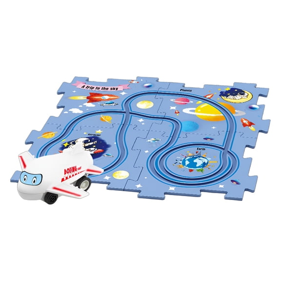 BESTSKY 2026 New Race Tracks for Kids Ages 4-8,Motor Driven Fun Racing Tracks for Kids,Scene Combination Play Race Track,Style2