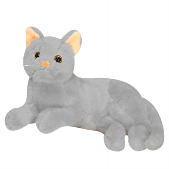 BESTSKY 2026 New Realistic Cat Realistic Design Toys Plush Smooth Texture Cat Toys Plush for Home Pet Store Office Gray