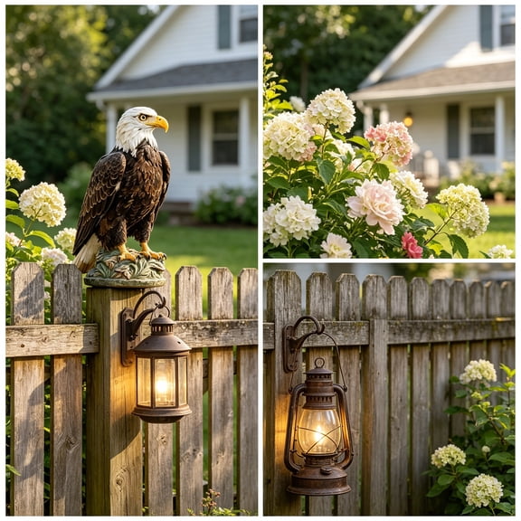 BESTSKY 2026 New Realistic Owl Decoy with Sound for Garden,Yard,Patio Keep Birds Away Outdoor Garden Bird Repellent