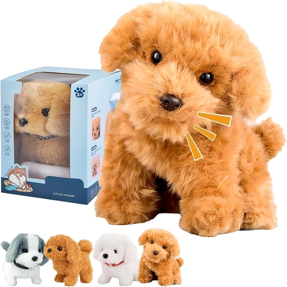 BESTSKY 2026 New Robot Puppy,My Realistic Robot Puppy,Toy Dogs That Walk and Bark,Interactive Walking Plush Puppy Toy Dog for Kids Play,Interactive Toy,Gift,Home Play,Birthday Present(Teddy)