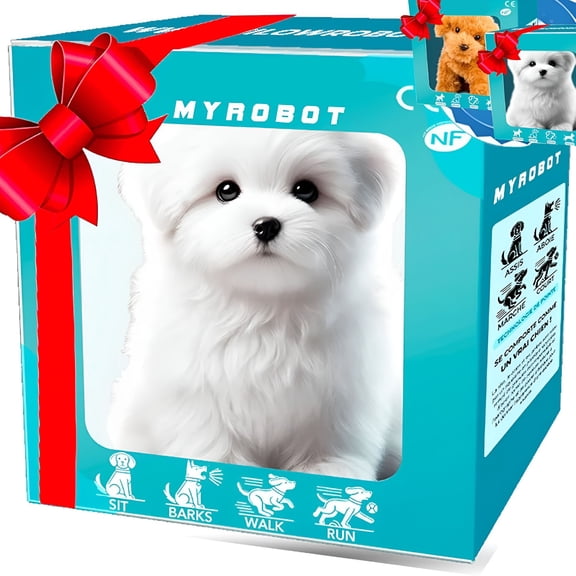 BESTSKY 2026 New Robot Puppy,Realistic Robot Puppy,Robotic Lifelike Dog,Toy Dogs That Walk and Bark (White) for Kids,Playtime,Pet Lovers,Interactive Toys,Home Entertainment,Gifts