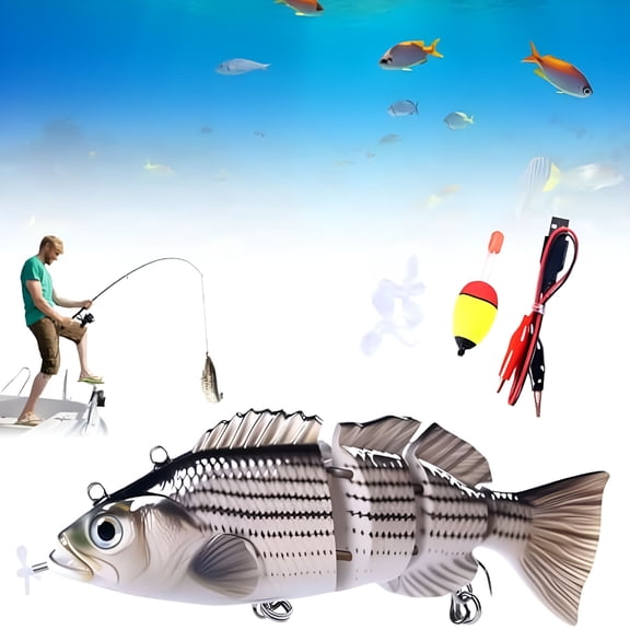 BESTSKY 2026 New Robotic Swimming Bait, 5.5 Inch Electronic Fishing Lures for Bass, Bluegill, Robotic Swimbaits for Saltwater & Freshwater for Lake,River,Pond,Ocean