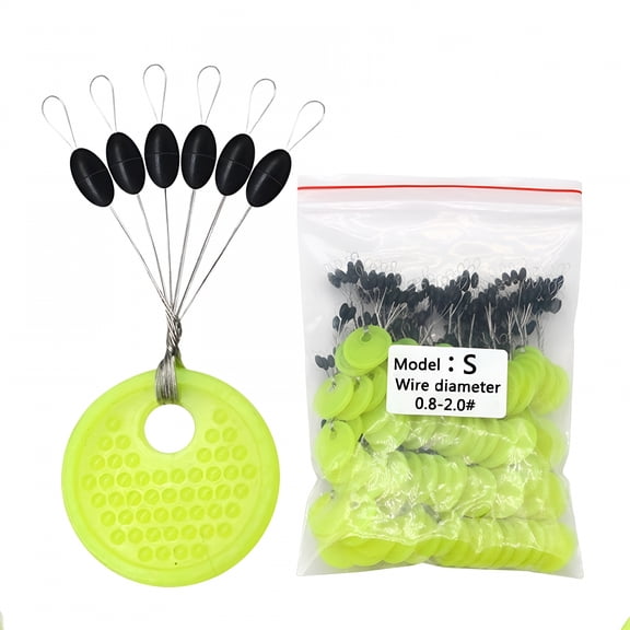 BESTSKY 2026 New Rubber Fishing Bobber Stopper, 6 in 1 Float Sinker Stops, Oval Cylinder, L M S Float Stop Available
