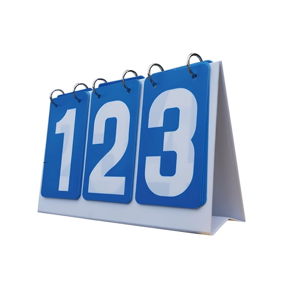 BESTSKY 2026 New Score Counter Score Keeper Multipurpose Tabletop 3 Digits Flip Number Score Board Table Score Flipper for Basketball Baseball Blue