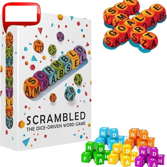 BESTSKY 2026 New Scrambled Dice Word Game Fast-Paced Brain Exercise&Spelling Challenge,12 Dice,3-Minute Rounds,Fun Party&Family Game for Adults&Teens,Vocabulary Builder Board Game for Game Night
