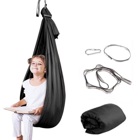 BESTSKY 2026 New Sensory Swing,Comfortable Hammock Swing,Soft Material Long-Lasting Indoor Swing,Black for Relaxation, Therapy, Playroom, Stress Relief, Indoor Activities, Comfort