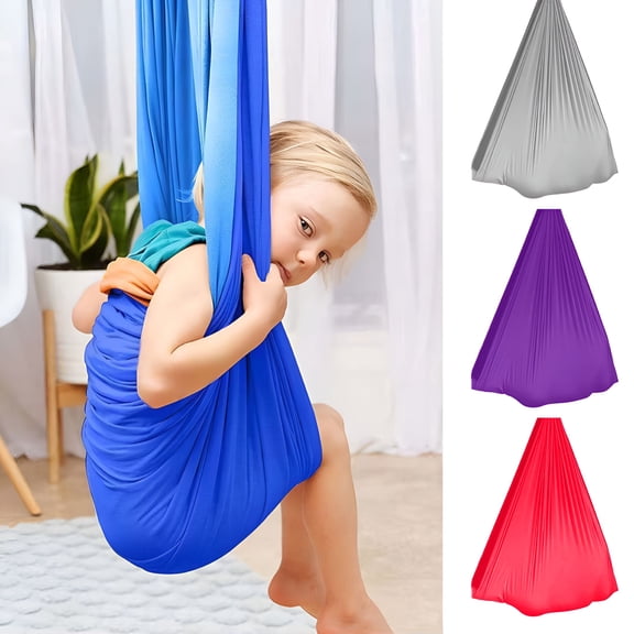 BESTSKY 2026 New Sensory Therapy Swing Hammock Double Layer Fabric 300Lbs Strong Load-Bea 360-Degree Rotating Indoor Outdoor Swing for Bedroom, Living Room, Playroom, Patio, Garden