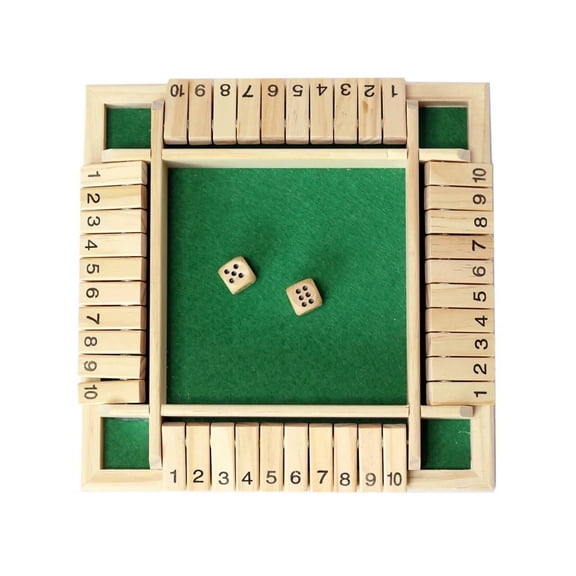 BESTSKY 2026 New Shut the Box Game,Precision Woodworking Dice Games for Adults,Sturdy Craftsmanship Fun Game Shut the Box Game 4 Player,Style4