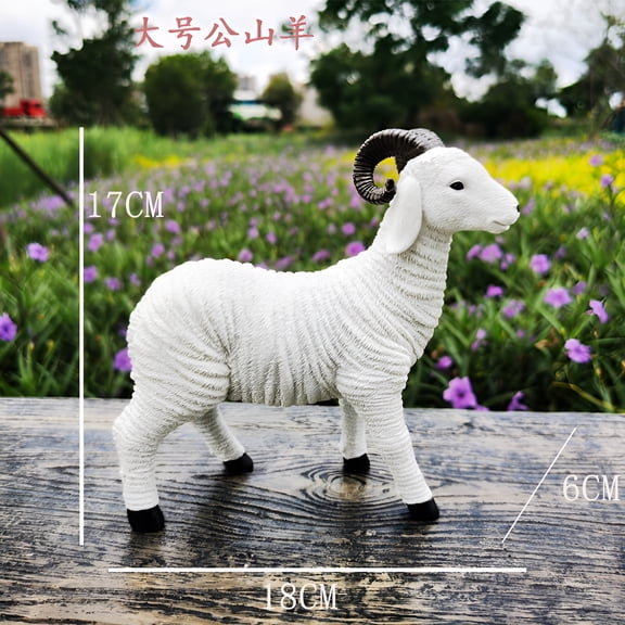 BESTSKY 2026 New Simulation Goat Model Figure Realistic Goat Model Simulation Wild Animal Model Resin Goat Modeling Statue Garden Decoration