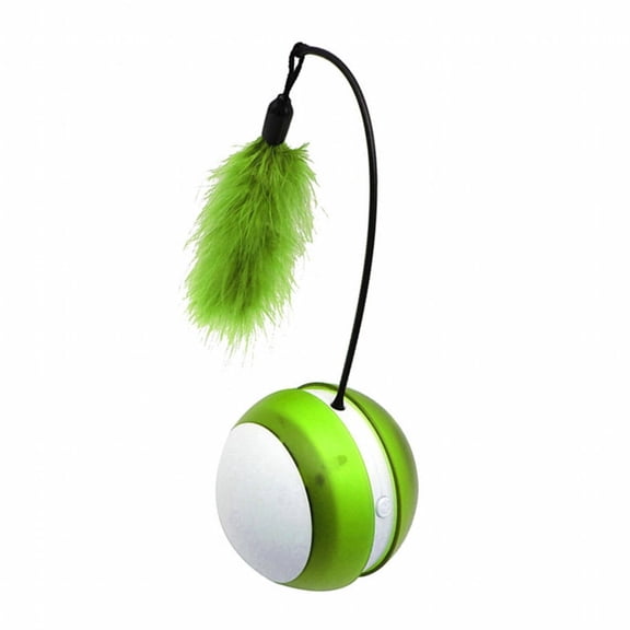 BESTSKY 2026 New Smart Pet Ball 360-Degree Rotation Cat Toys for Indoor Soft Led Red Light Kitten Toys for Playtime Exercise Chasing Entertainment Green