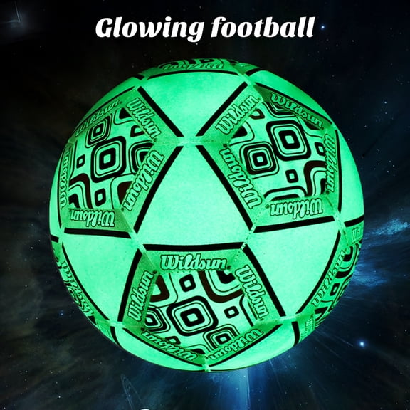 BESTSKY 2026 New Soccer Ball Glow in the Dark Elastic Machine Stitched Pvc Inflatable Secondary School Training Match Football Red Glow in Dark Football
