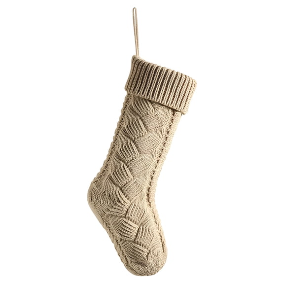BESTSKY 2026 New Solid Color Knitted Christmas Stockings 18.1Inch Fireplace Hanging Stockings for Family Holiday Christmas Decoration Gift Candy Stock for Mantel,Tree,Home,Party