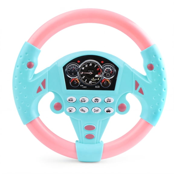 BESTSKY 2026 New Steering Wheel Toy,360 Rotation Children'S Car Simulation Toy,Sturdy Suction Electric Car Toys,For Play,Imagination,Learning,Pink