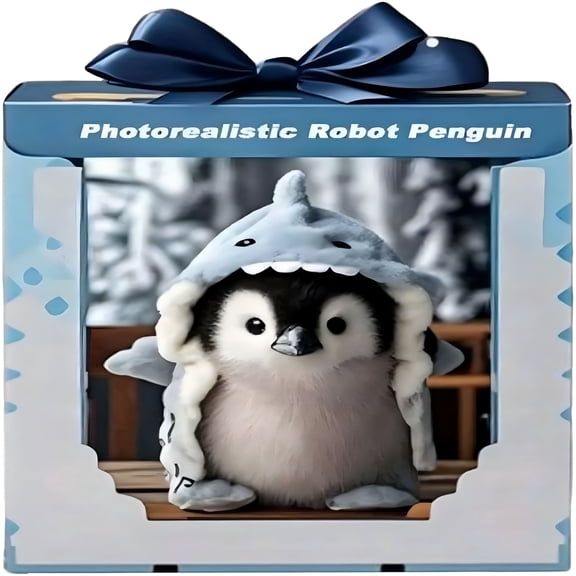 BESTSKY 2026 New Super Realistic Plush Robot Penguin,Realistic Soft Plush Penguin Animal Toy for Kids,Cute Comfortable Touch Stuffed Penguin Toy for Living Room,Bedroom