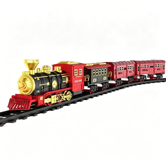 BESTSKY 2026 New Train Toy Set-Christmas Train Toys for Boys with Lights and Sound,Toy Train Set for Under Christmas Tree,Toddler Model Trains for 3 4 5 6 7 8+ Years Old Kids