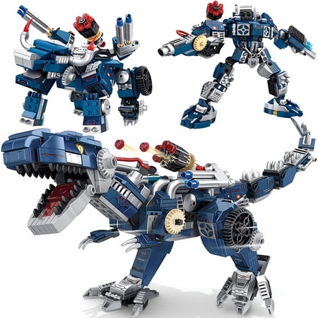 BESTSKY 2026 New Transformed Dinosaur Building Blocks Set, 3-In-1 Tyrannosaurus Rex Construction Model, Stem Construction Toys for Boys Ages 7-14, 811 Pieces
